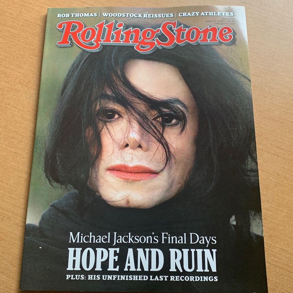 MICHAEL JACKSON rolling stone magazine. august 6, 2009.